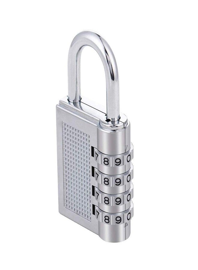 Hetkrishi Combination Lock 4 Digit Bag Lock Number Lock for Bag Luggage Door Gate Tool Box Padlock 4-Digit Safe Pin Password Zinc Alloy Hand Bag Shape Number Combination Lock, 1 - Piece | Silver - Image 1
